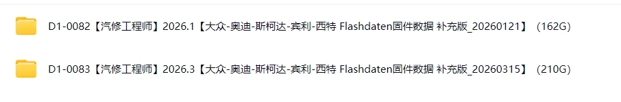 📂大众奥迪 | Flashdaten 2026.3大众-奥迪-斯柯达-宾利-兰博-西特工程师离线数据 汽车电脑模块固件数据(VW Audi Skoda -Bentley)sgo frf (210G)