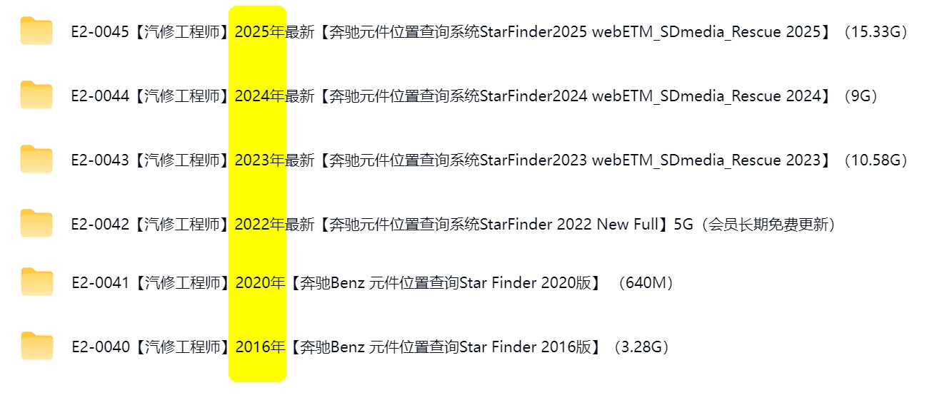 📂奔驰Benz | 元件位置 2025年最新 奔驰元件位置查询系统StarFinder webETM 2025（15.33G）