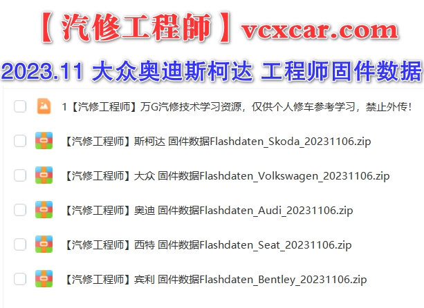 📂大众奥迪 | Flashdaten 2023.11大众奥迪斯柯达兰博宾利工程师离线数据 汽车电脑模块数据(VW Audi Skoda Lambo Bentley)sgo frf (118.8G)