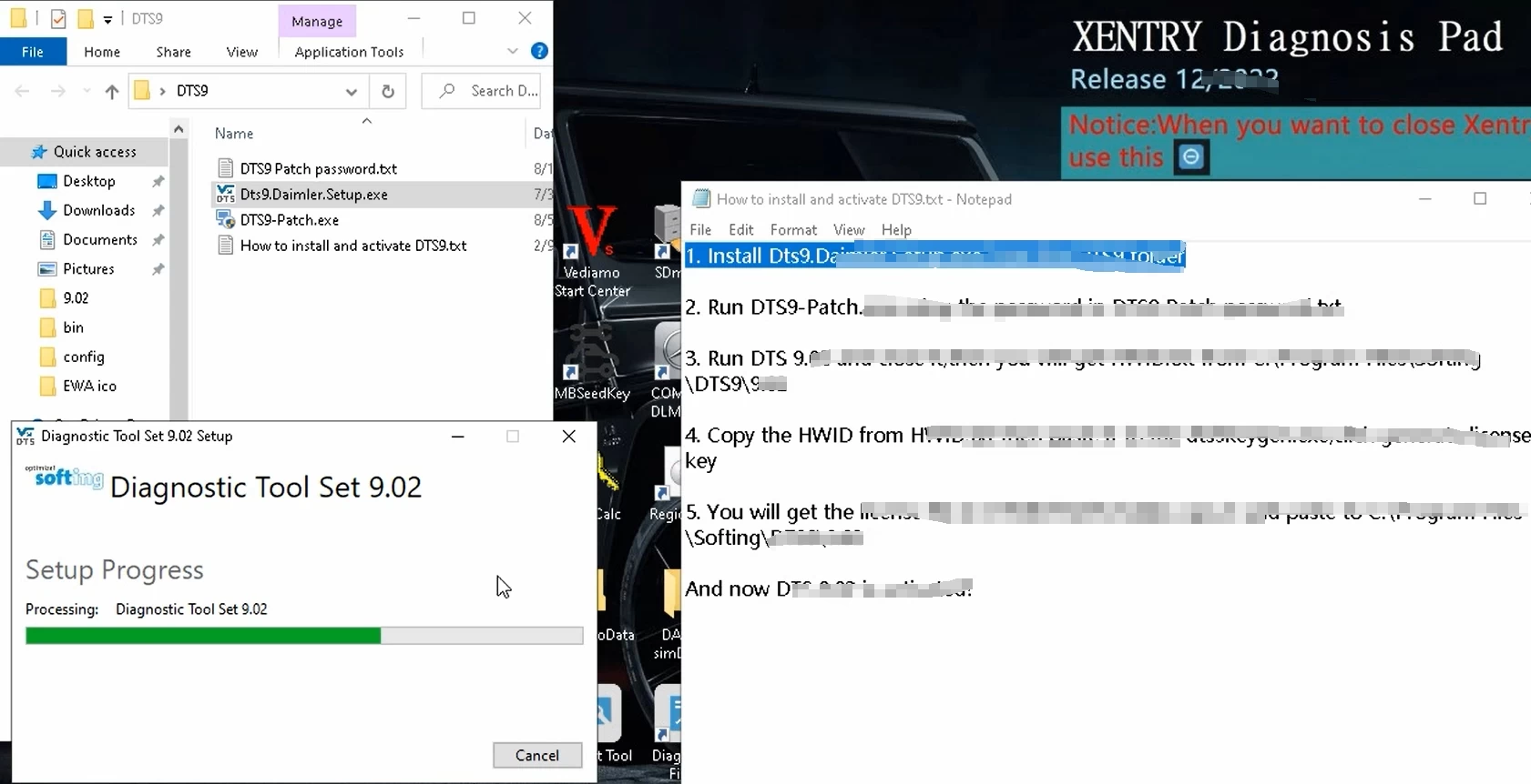 📂奔驰Benz | 超级工程师DTS9.02 2套注册机Key+破解补丁+安装教程+带虚拟机+带系统（9.5G）